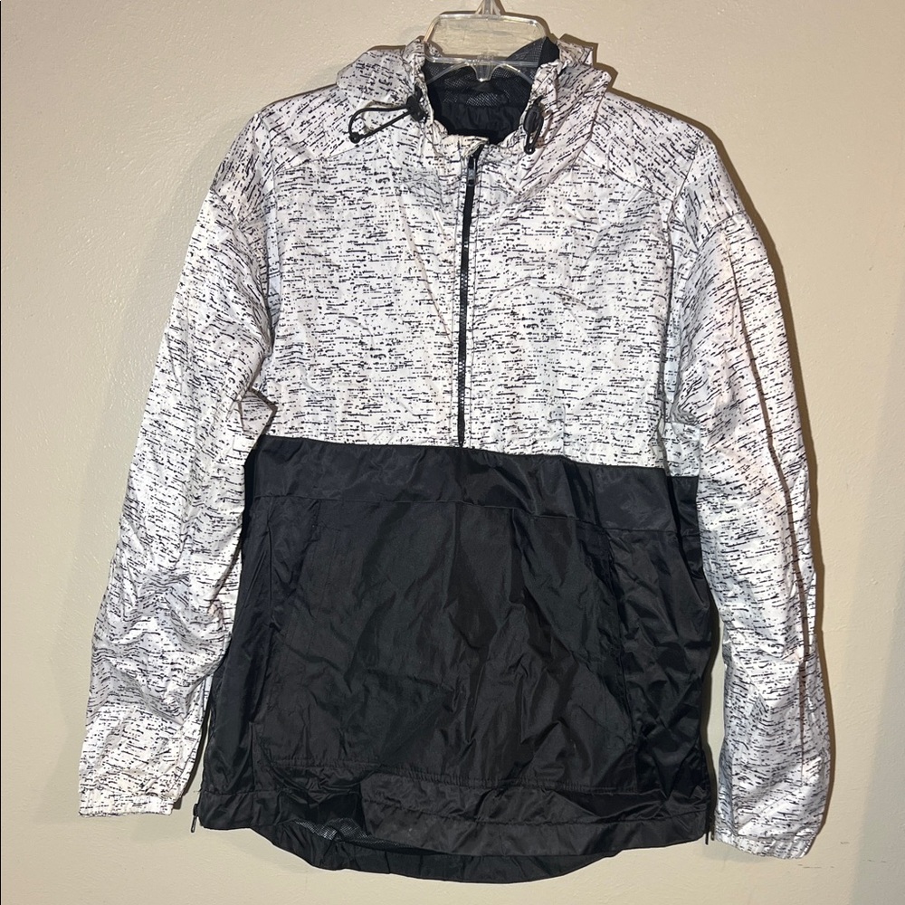 Carbon Black and White Windbreaker Jacket